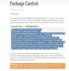 Cài đặt package control
